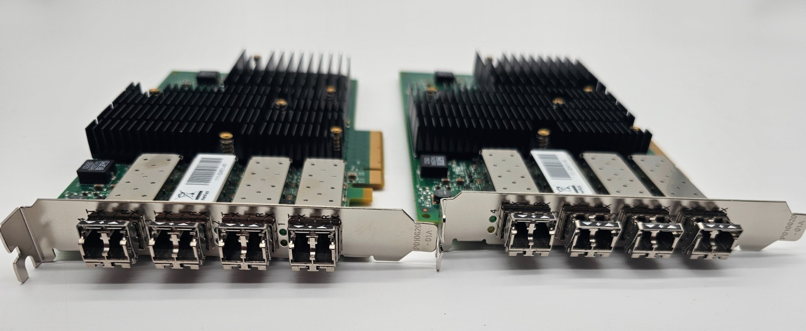 LOT of 2 NetApp / Emulex P007976 Quad Port 16Gb Network Adapter w/SFPs LOT of 2 NetApp / Emulex P007976 Quad Port 16Gb Network Adapter w/SFPs