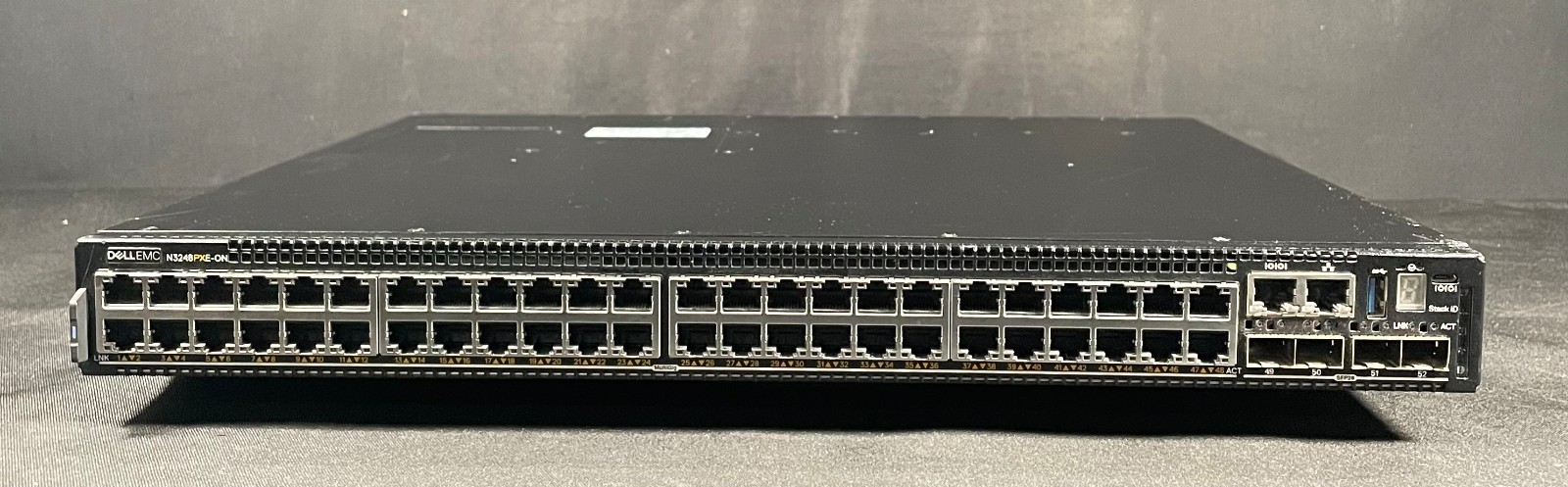Dell PowerSwitch N3248PXE-ON 48 Port UPoE+ 10GbE QSFP28 Switch-W/OS6 Dell PowerSwitch N3248PXE-ON 48 Port UPoE+ 10GbE QSFP28 Switch-W/OS6