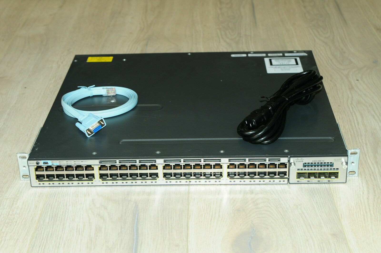 Cisco WS-C3750X-48T-L L3 Switch w/ C3K-NM-1G Module Dual 350W PSU 1YrWty TaxInv