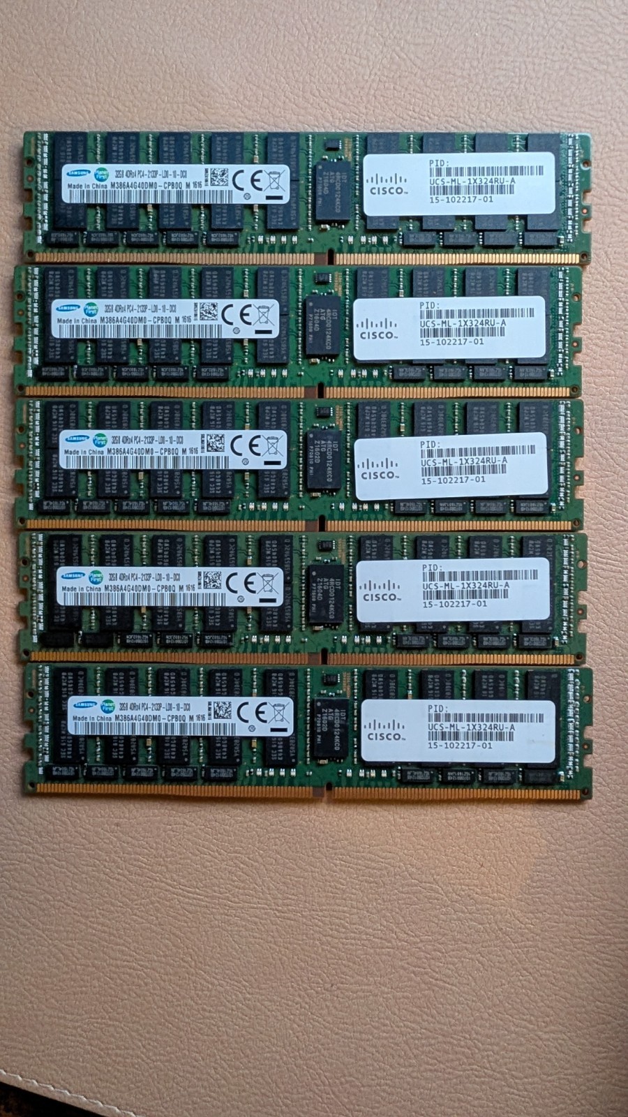160GB (5x32GB) DDR4-2133 ECC LRDIMM Samsung M386A4G40DM0-CPB0Q PC4-17000L 4Rx4 160GB (5x32GB) DDR4-2133 ECC LRDIMM Samsung M386A4G40DM0-CPB0Q PC4-17000L 4Rx4
