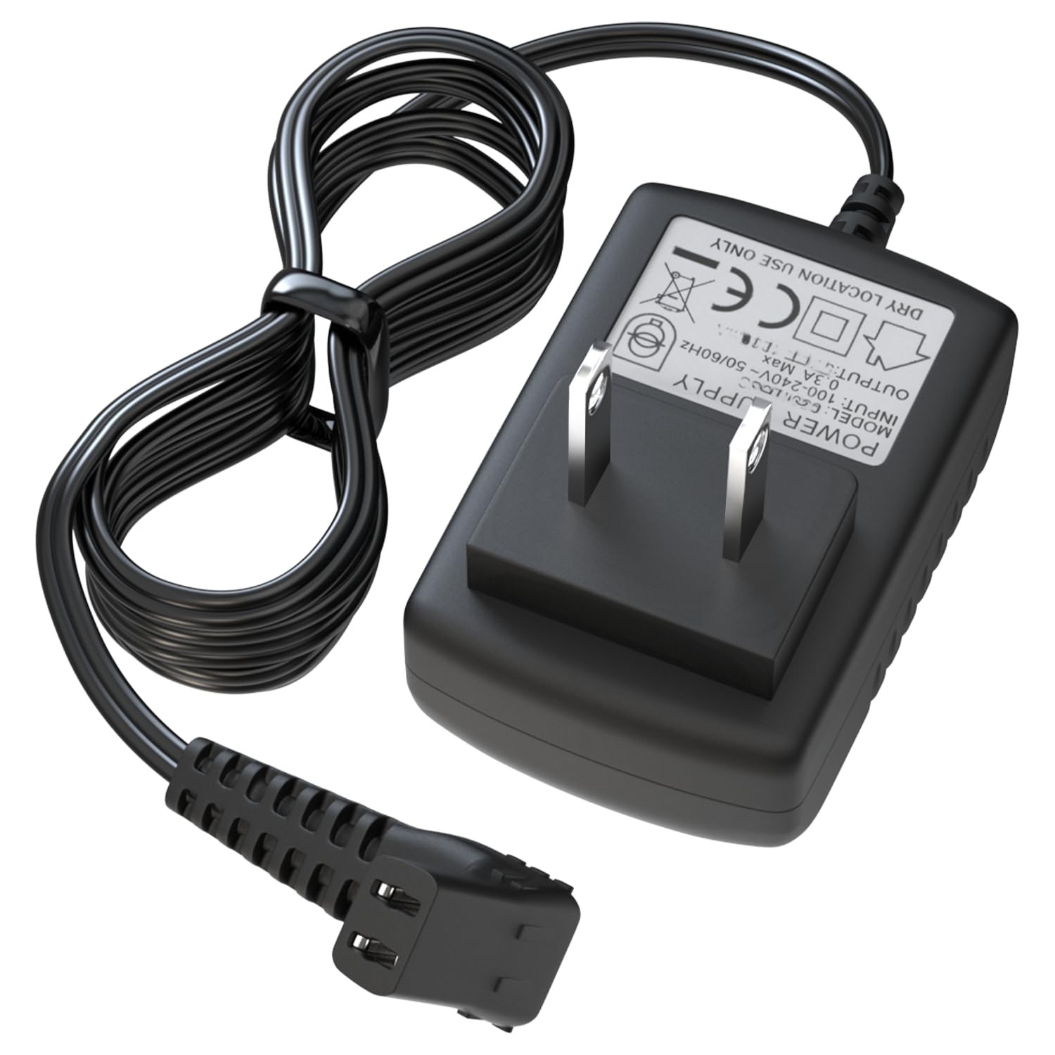 Charger Cord for Wahl Trimmer Models SS2L, WSS3L, 9864SS, Black Charger Cord for Wahl Trimmer Models SS2L, WSS3L, 9864SS, Black