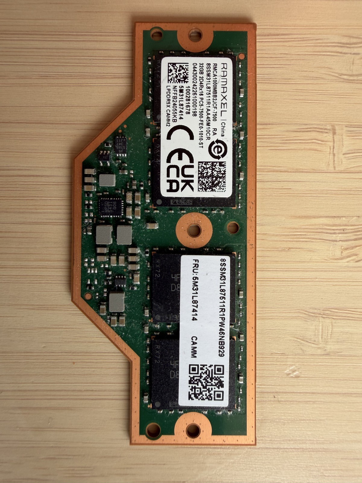 Lenovo 32GB LPCAMM2 LPDDR5X-7500 Memory ThinkPad P1 Gen 7 8 FRU 5M31L87414 Lenovo 32GB LPCAMM2 LPDDR5X-7500 Memory ThinkPad P1 Gen 7 8 FRU 5M31L87414