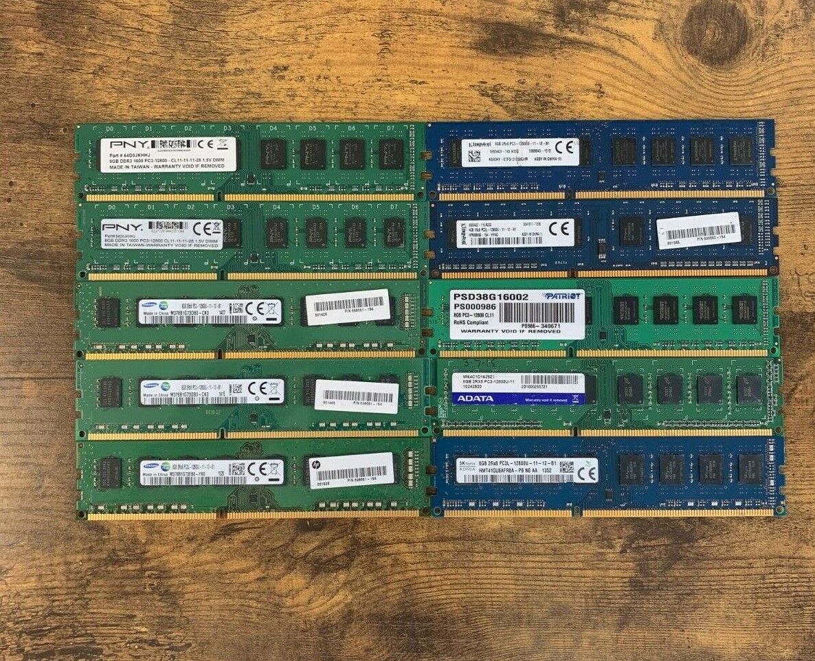 BULK LOT OF 10x UNITS of 8GB DDR3 Desktop RAM SAMSUNG, HYNIX etc. (10x)