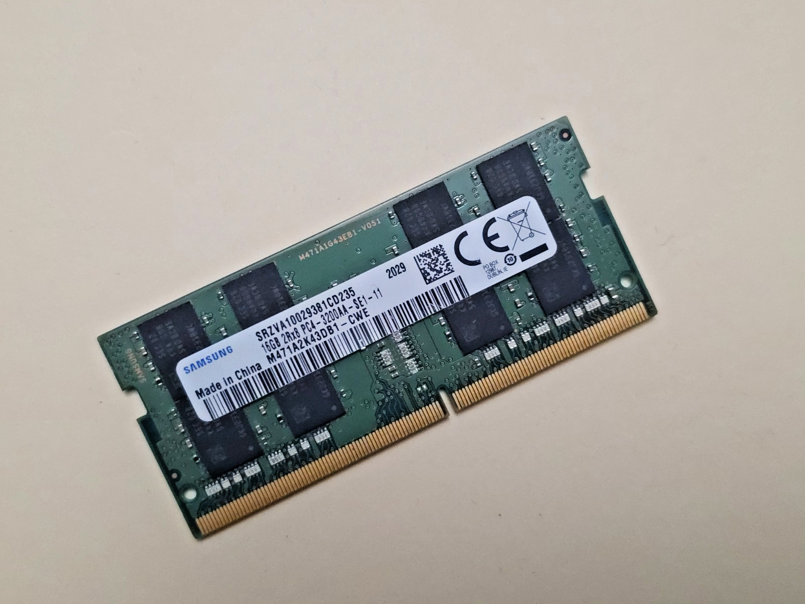 SAMSUNG ( 16GB ) PC4-3200AA - Lap Top Memory RAM - Fully Tested & Working SAMSUNG ( 16GB ) PC4-3200AA - Lap Top Memory RAM - Fully Tested & Working