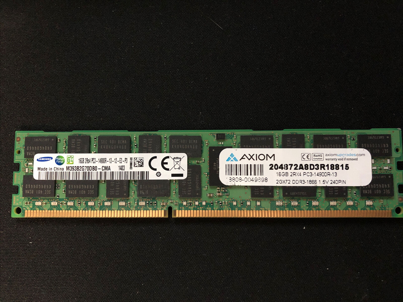 16GB 2Rx4 PC3-14900R DDR3-1866MHz ECC Reg Samsung M393B2G70DB0-CMA