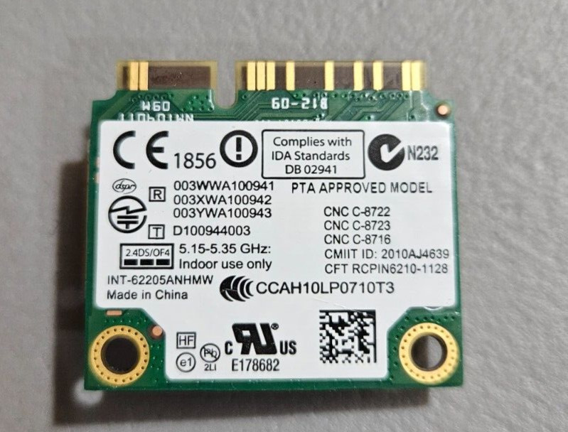Intel Centrino Advanced-N 6205 62205ANHMW OEM Intel Centrino Advanced-N 6205 62205ANHMW OEM