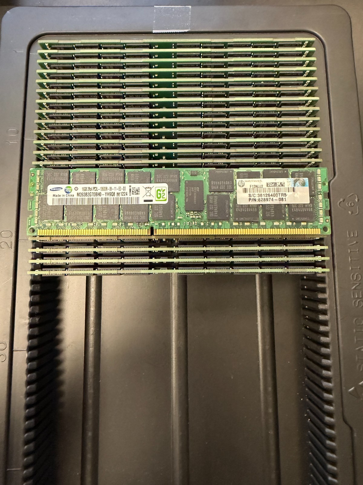 Lot of 24 (384GB Total) Samsung / HP 16GB 2Rx4 PC3L-10600R ECC RDIMM Server RAM Lot of 24 (384GB Total) Samsung / HP 16GB 2Rx4 PC3L-10600R ECC RDIMM Server RAM