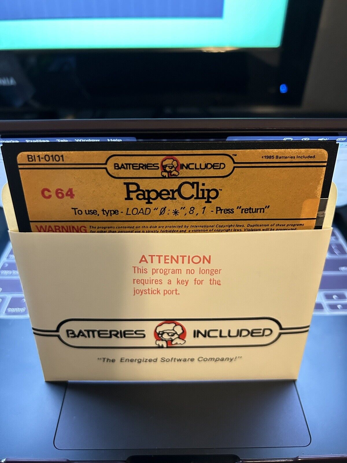 Paper Clip Word Processor Floppy Disk -Commodore 64 / Atari 800XL / 65XE / 130XE
