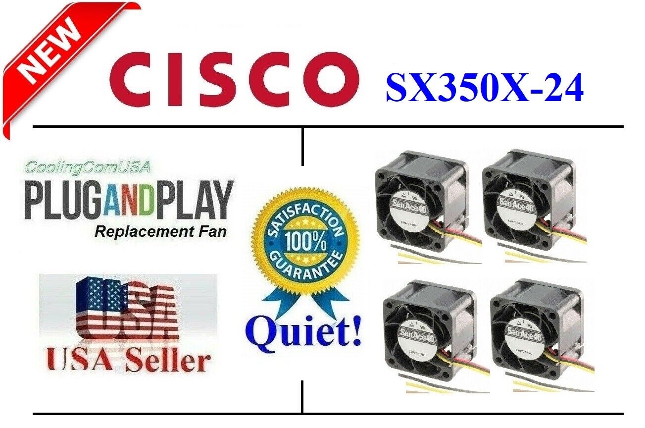 4x Quiet Version Replacement Fans for Cisco SX350X-24 Low Noise Best HomeNetwork