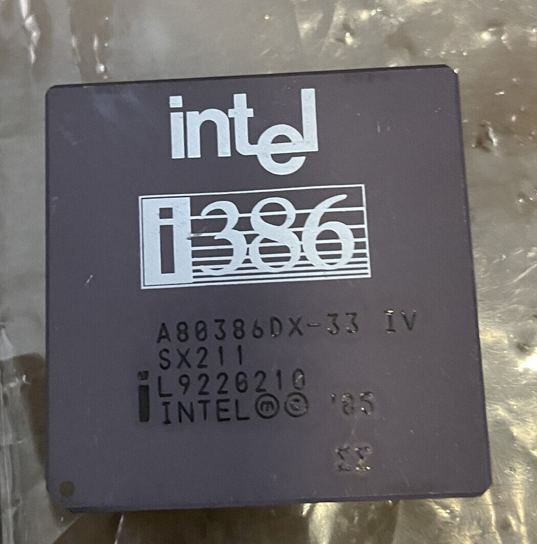 386DX Intel A80386DX-33 IV SX211 Vintage CPU GOLD