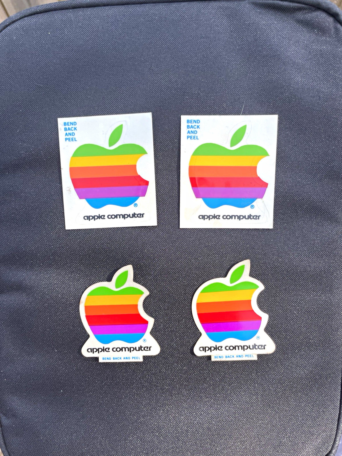 Vintage Apple Computer Rainbow Logo Sticker Lot of 4 Bend Back and Peel Vintage Apple Computer Rainbow Logo Sticker Lot of 4 Bend Back and Peel