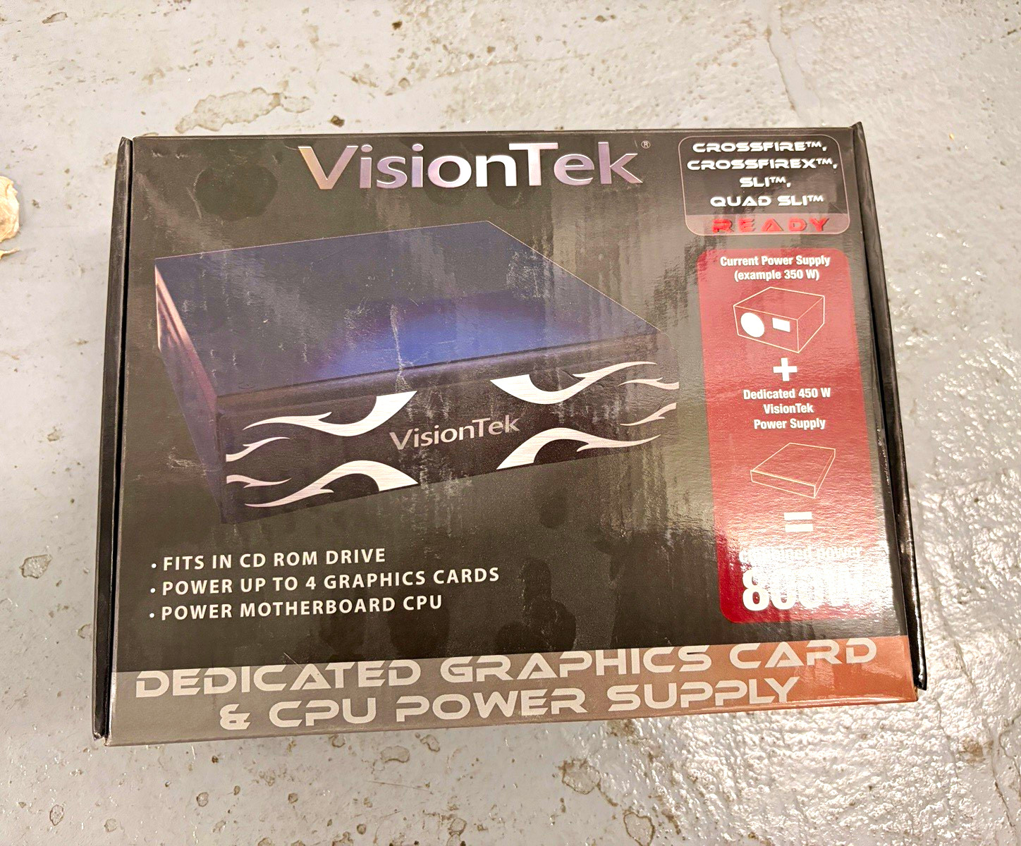 NEW SEALED VisionTek Juice Box VT-450CD 450W Dedicated GPU CPU Power Supply NOS NEW SEALED VisionTek Juice Box VT-450CD 450W Dedicated GPU CPU Power Supply NOS