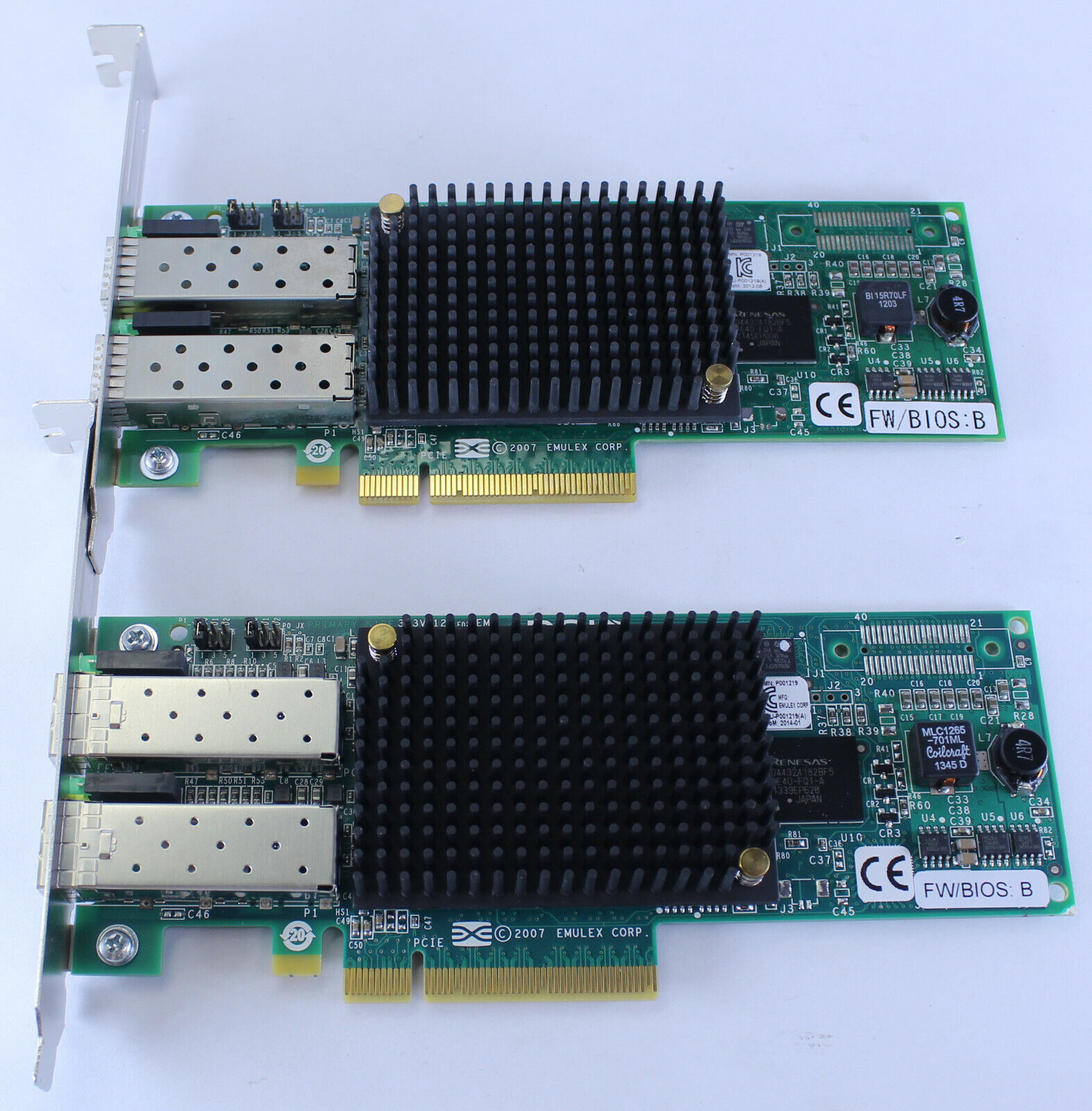 Lot of 2 NEC N8190-154 FC 8G (2ch) Fibre LAN Adapter Card