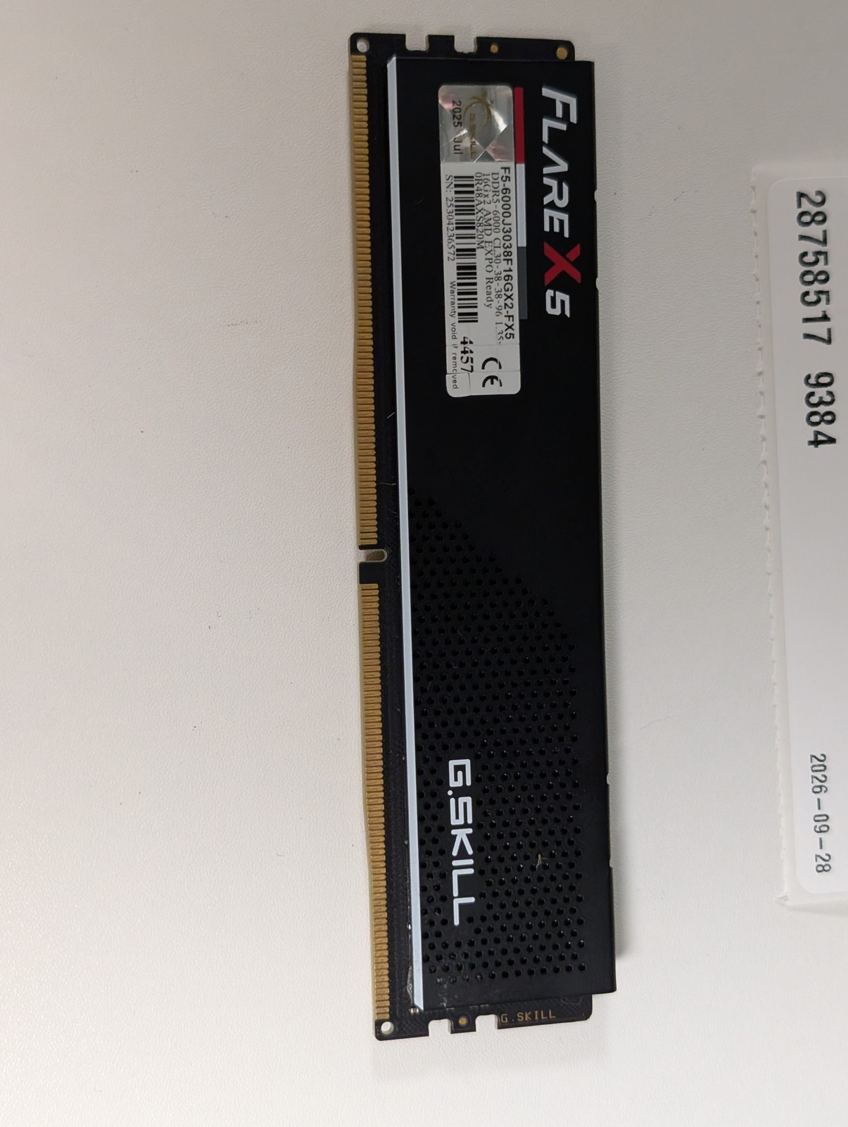 G.Skill Flare X5 16GB 1x16GB DDR5 6000 CL30 AMD EXPO Desktop Memory G.Skill Flare X5 16GB 1x16GB DDR5 6000 CL30 AMD EXPO Desktop Memory