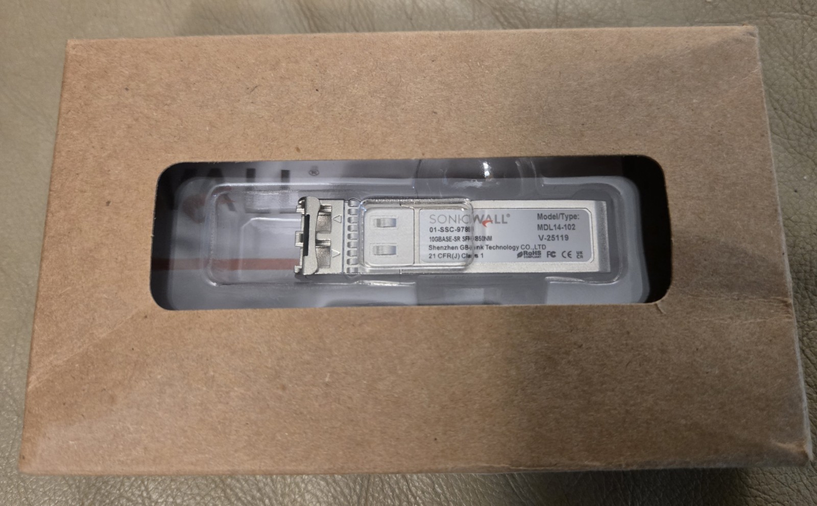 New SonicWall 01-SSC-9785 SFP Plus Module 10GBASE SR Fiber Transceiver New SonicWall 01-SSC-9785 SFP Plus Module 10GBASE SR Fiber Transceiver