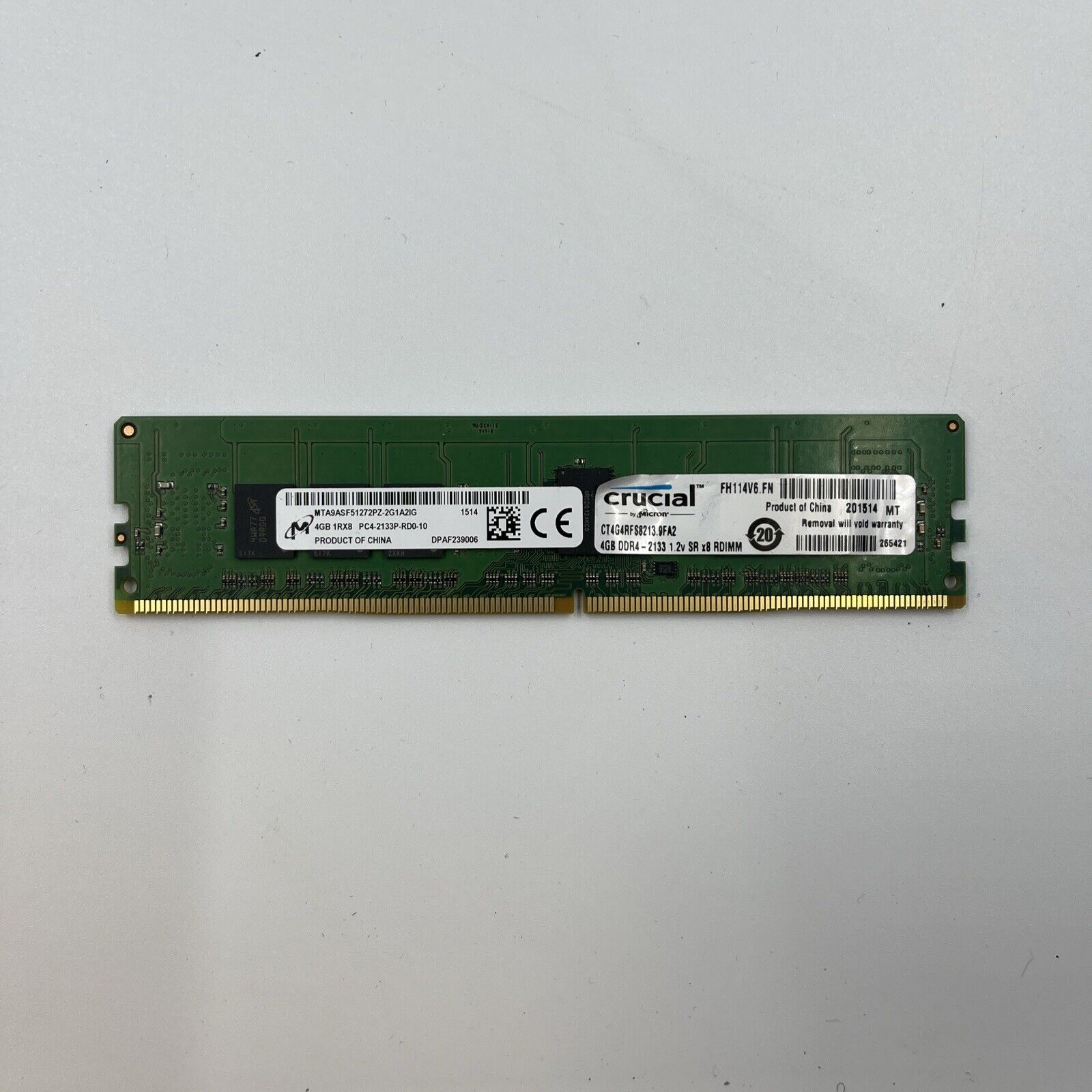 Micron 4GB PC4-2133P DDR4 ECC Reg Memory RAM For Server