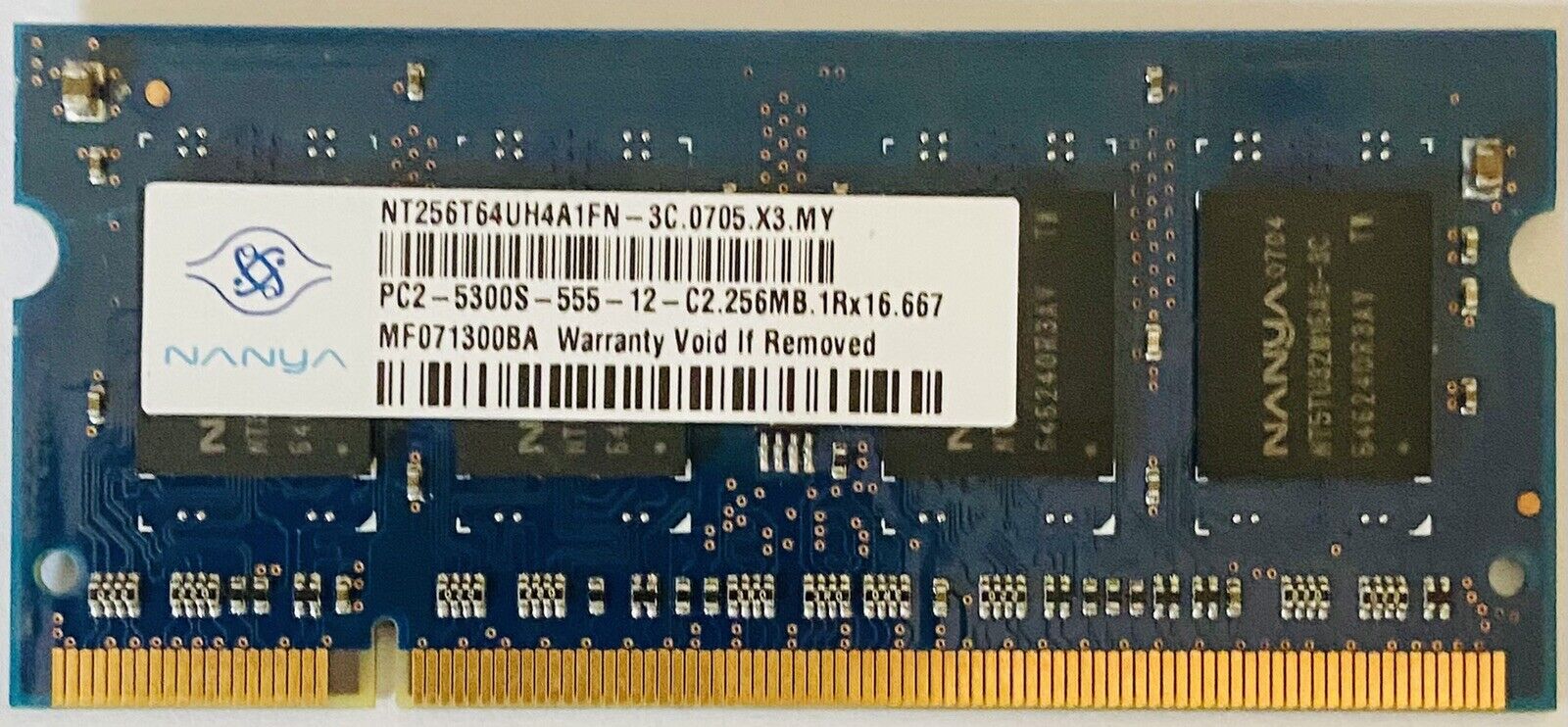 Nanya PC2-5300S 256MB  667 MHz DDR2 SDRAM Memory MF071300BA