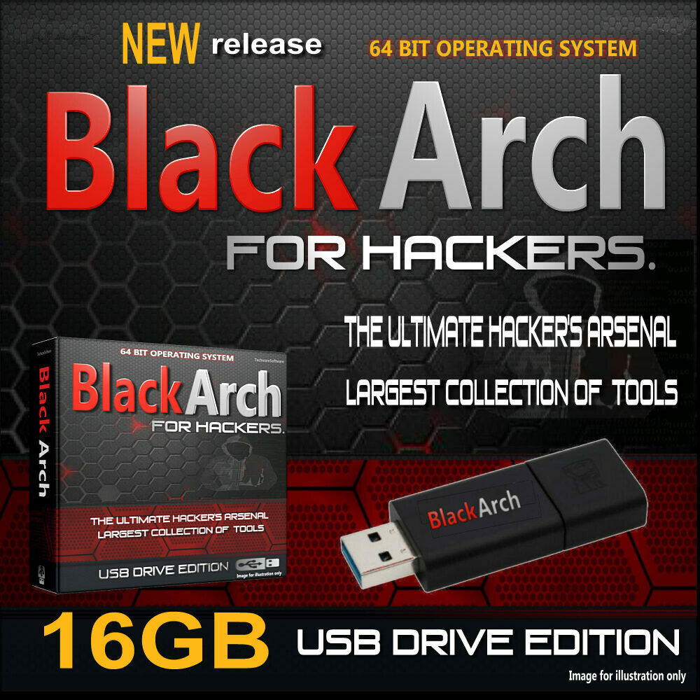 BLACKARCH LIVE USB- PRO HACKING OPERATING SYSTEM - 2500+ TOOLS HACK ANY PC FIX.