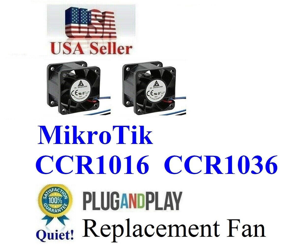 Lot 2x Delta replacement Fans for MikroTik CCR1036-8G-2S+ CCR1036-8G-2S+EM