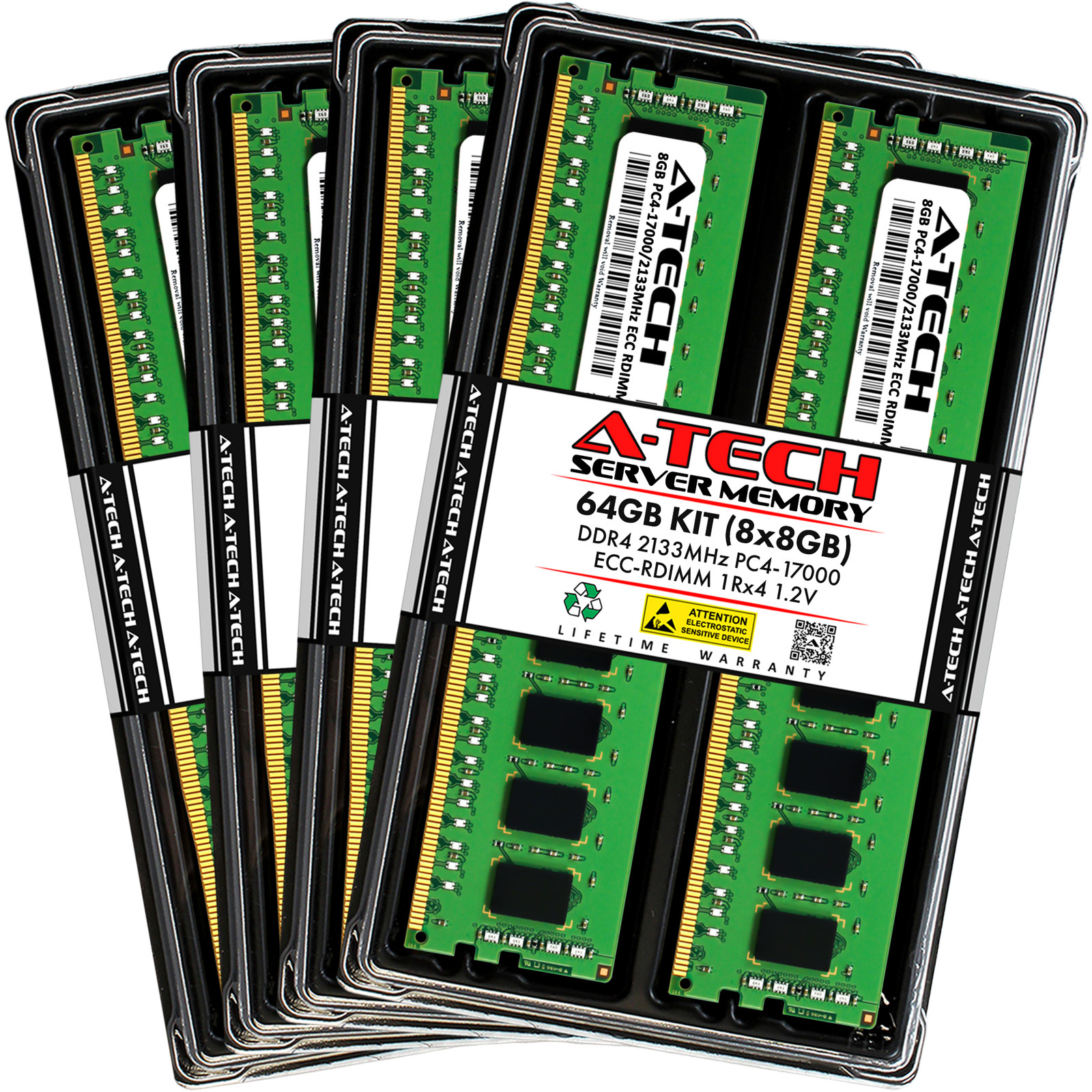 A-Tech 64GB 8x 8GB 1Rx4 PC4-17000R DDR4 2133 MHz ECC REG RDIMM Server Memory RAM A-Tech 64GB 8x 8GB 1Rx4 PC4-17000R DDR4 2133 MHz ECC REG RDIMM Server Memory RAM