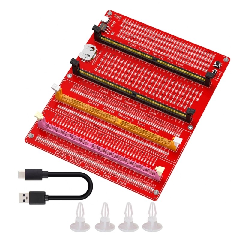 Memory Tester Desktop Computer DDR3/4/5 RDIMM/UDIMM Memory Test Card with LED Memory Tester Desktop Computer DDR3/4/5 RDIMM/UDIMM Memory Test Card with LED