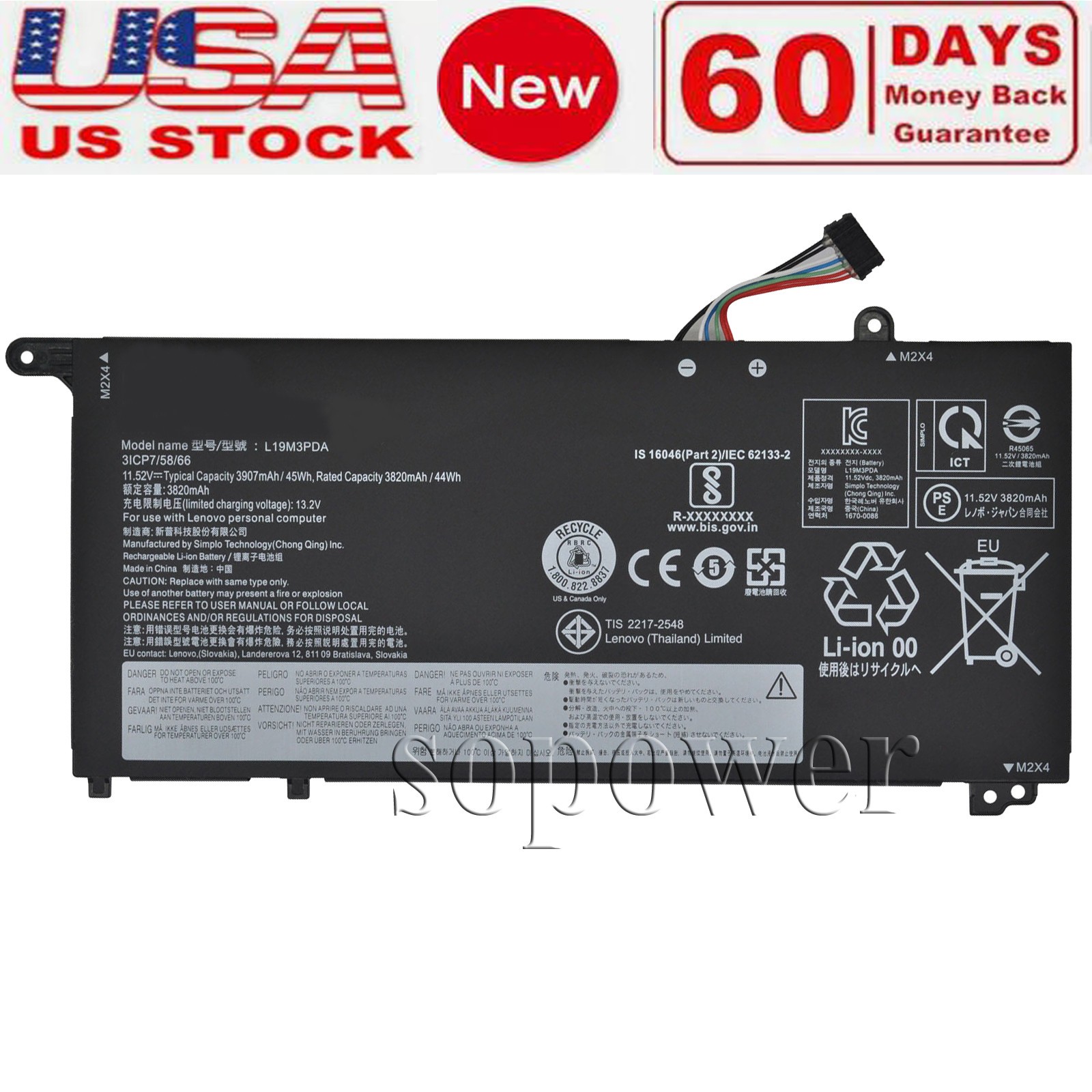 L19M3PDA L19C3PDA Laptop Battery For Lenovo ThinkBook 14 G2 ITL ARE G3 ACL 15 G4 L19M3PDA L19C3PDA Laptop Battery For Lenovo ThinkBook 14 G2 ITL ARE G3 ACL 15 G4