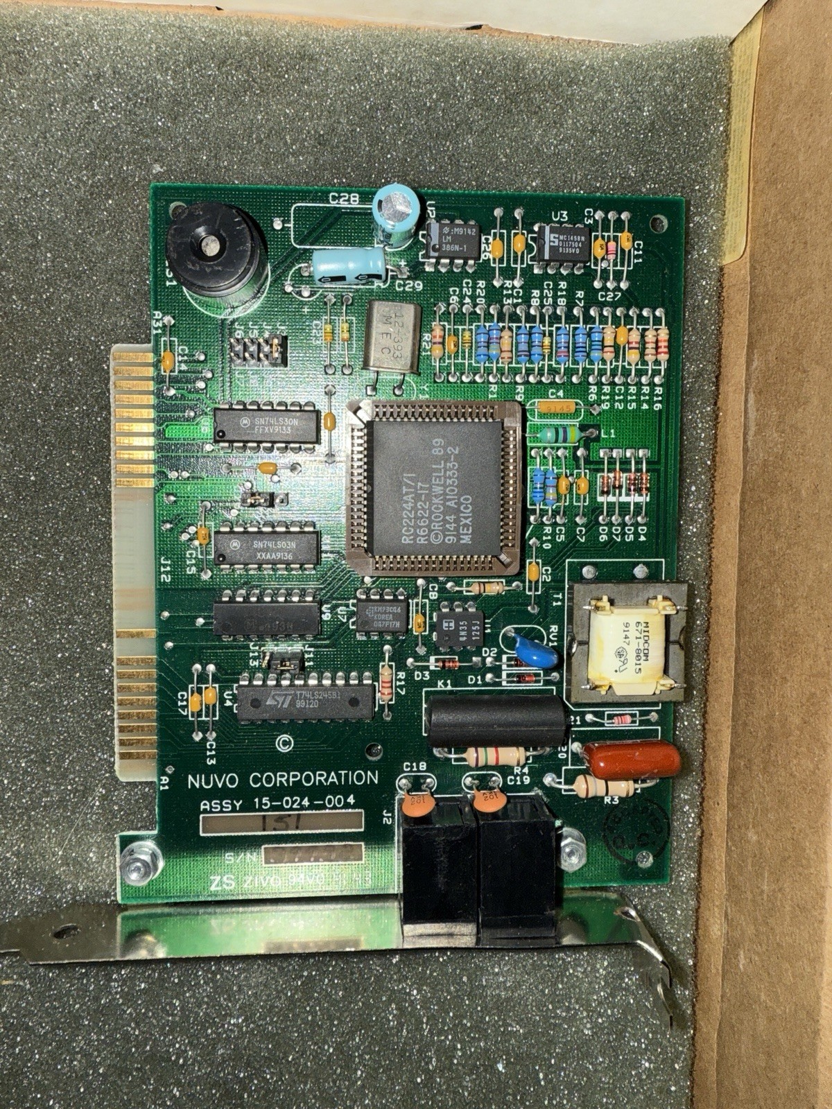 NUVO Corporation vintage ISA expansion card 1980s/1990s Telephony/Interface NUVO Corporation vintage ISA expansion card 1980s/1990s Telephony/Interface