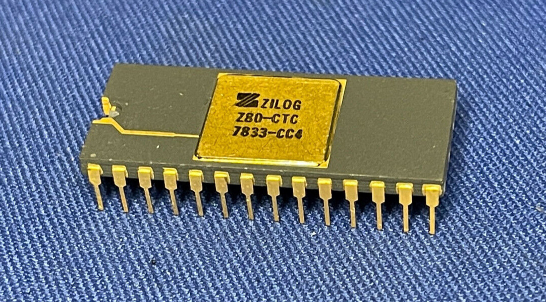 ZILOG Z80-CTC Gold Ceramic 28PIN VINTAGE 78 CTR/TIMER RARE COLLECTIBLE NEW QTY-1 ZILOG Z80-CTC Gold Ceramic 28PIN VINTAGE 78 CTR/TIMER RARE COLLECTIBLE NEW QTY-1