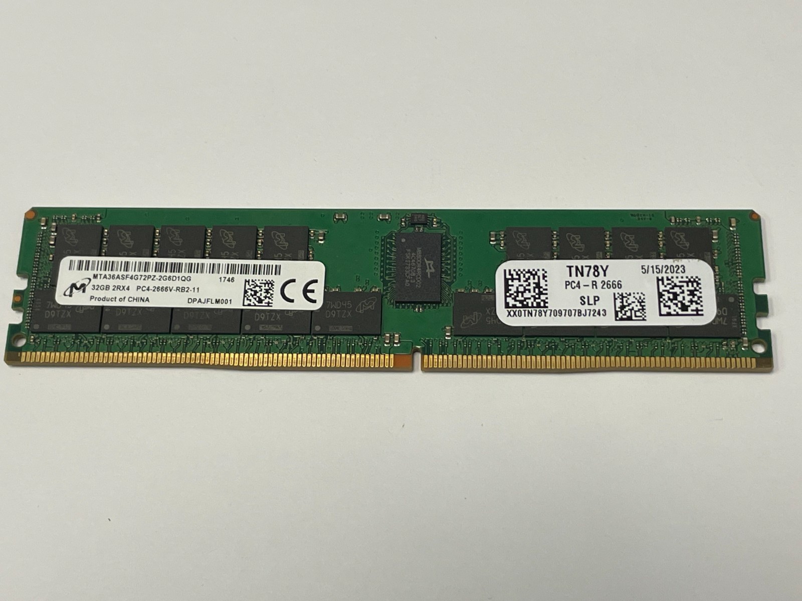 Micron 32GB (1 Stick) PC4-21300 DDR4 2666V ECC Memory MTA36ASF4G72PZ-2G6D1QG