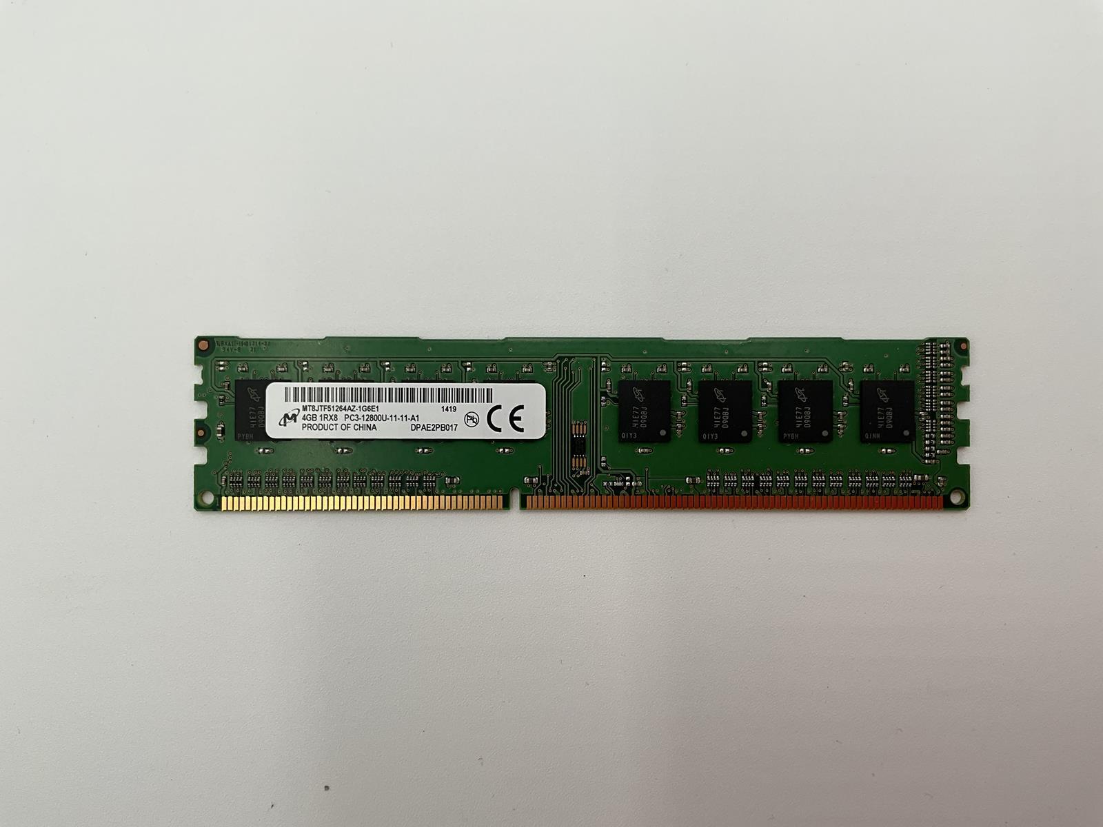MICRON 4GB 1Rx8 PC3-12800U DIMM RAM MT8JTF51264AZ-1G6E1