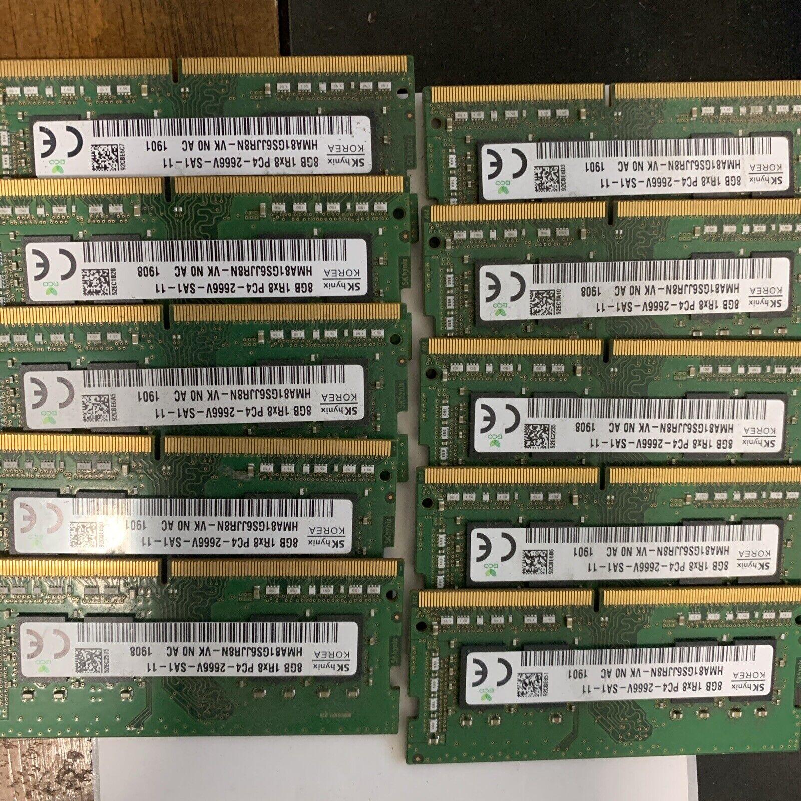 Lot of  10 SK Hynix 8GB 1Rx8 PC4-2666V DDR4 Memory