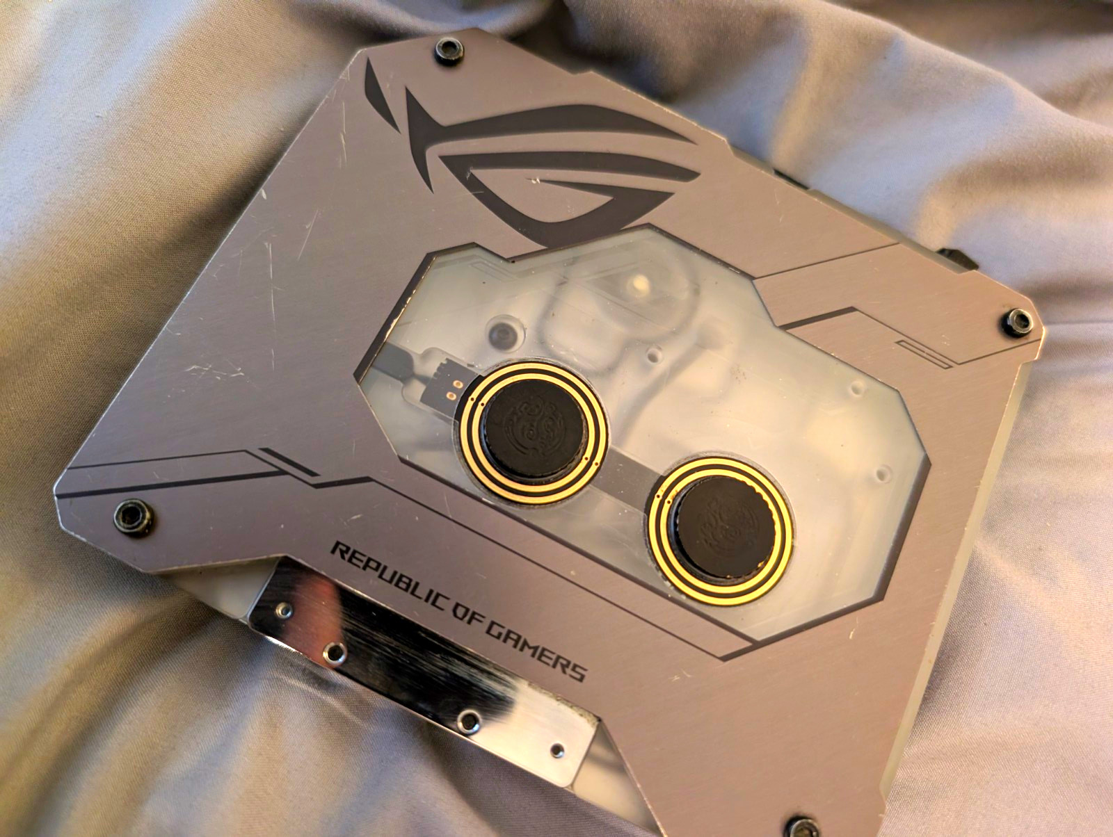 ASUS ROG GPU Bitspower Monoblock for GPU Processor, Black/Silver/Clear ASUS ROG GPU Bitspower Monoblock for GPU Processor, Black/Silver/Clear