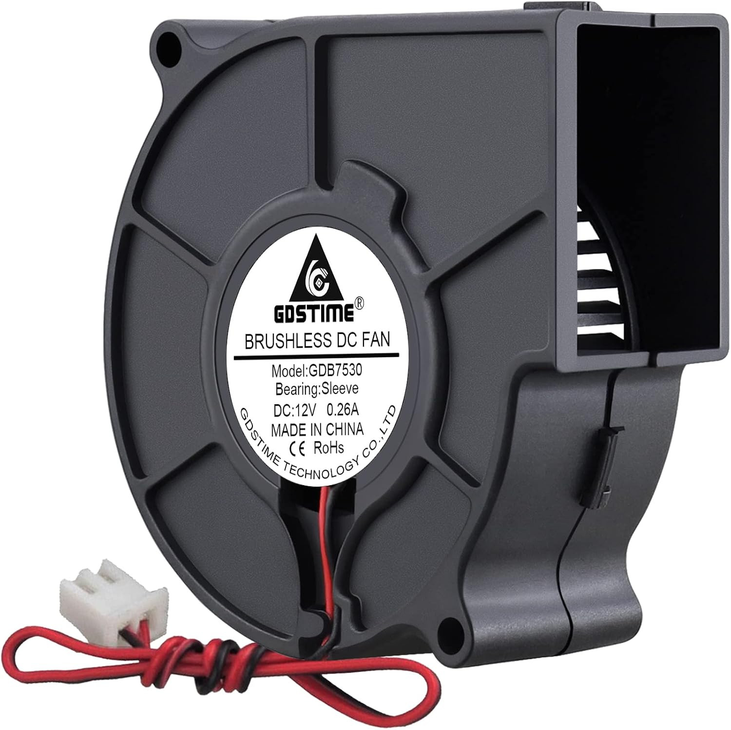 75mm x 30mm 7530 DC 12 Volt Brushless Turbo Blower Cooling Fan 2Pin 75mm x 30mm 7530 DC 12 Volt Brushless Turbo Blower Cooling Fan 2Pin