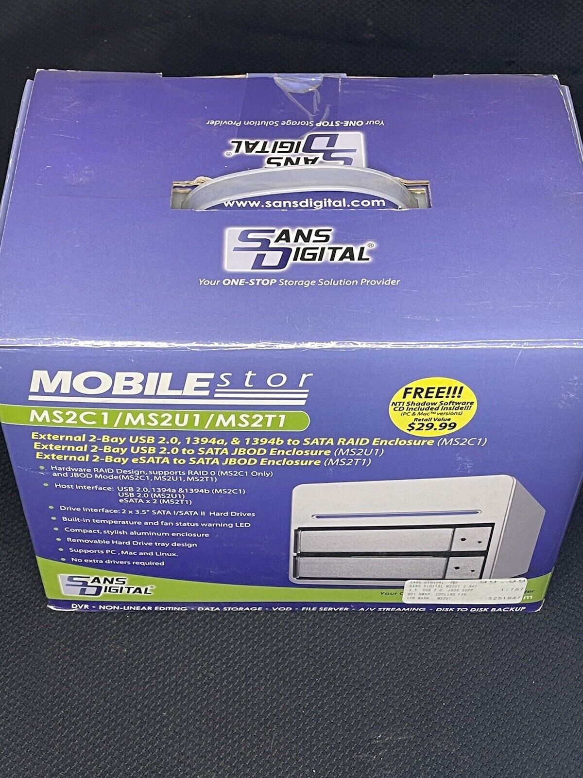 Mobile Stor MS2C1/ MS2U1/ MS2T1 Jbod Box Sans Digital Customizable MS2U1 eSATA