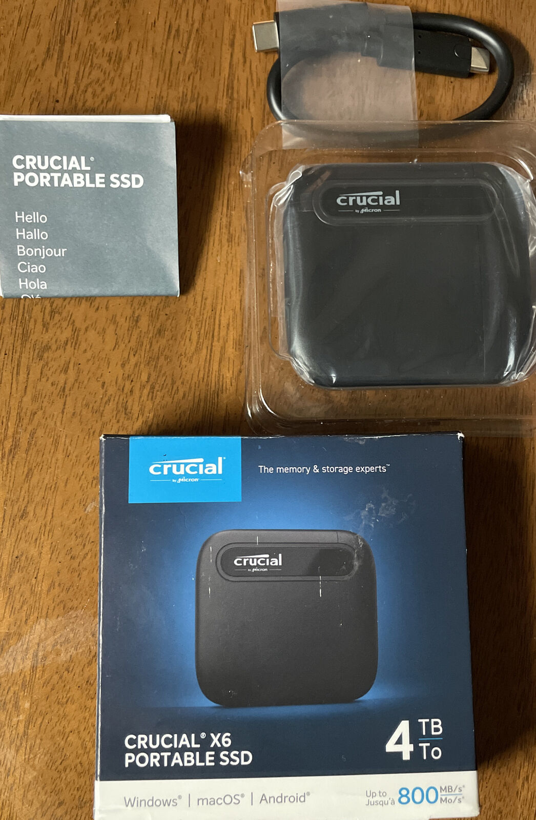 Crucial X6 4TB External Portable SSD - Black (CT4000X6SSD9)  