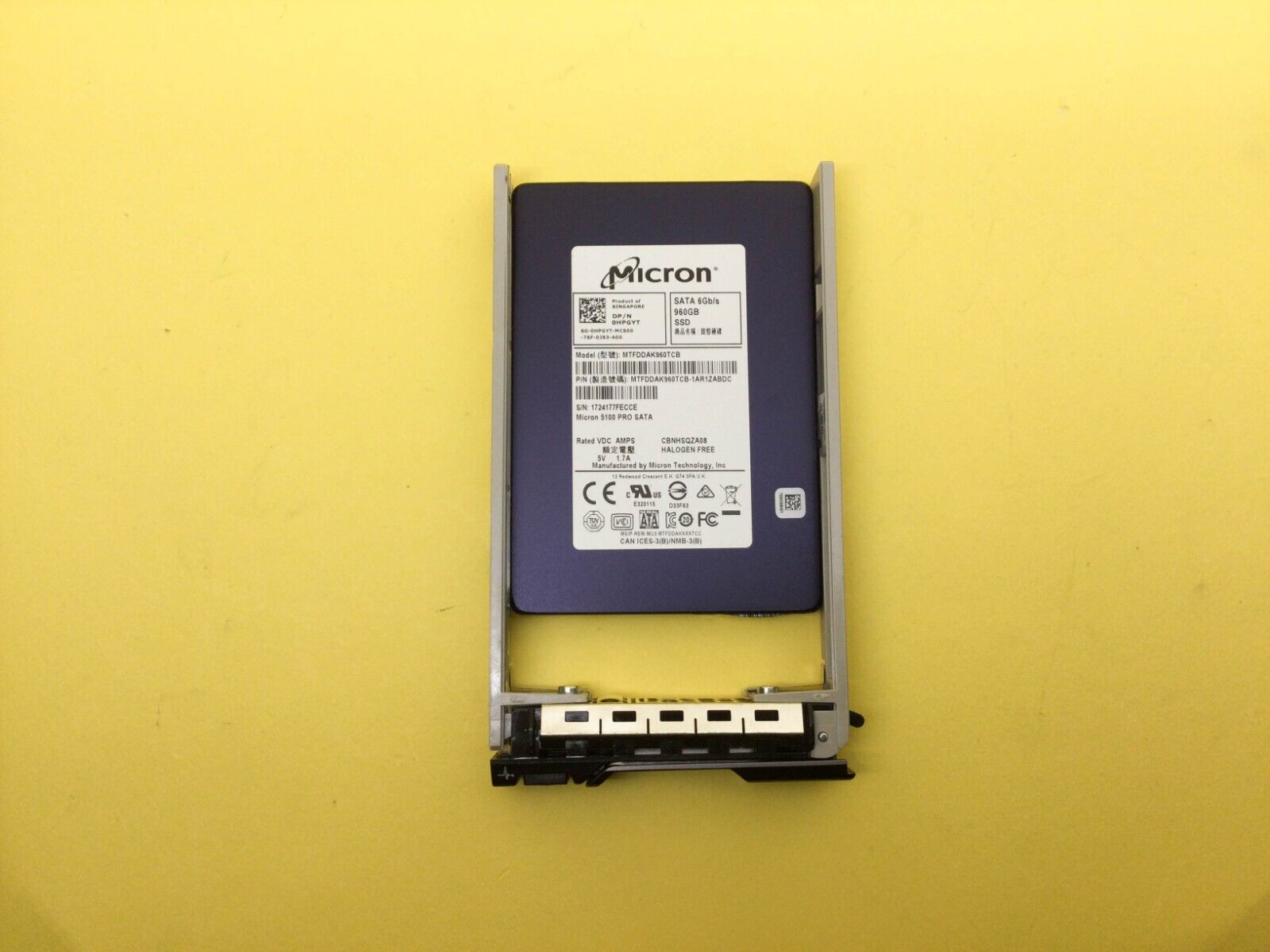 HPGYT DELL 960GB SATA 6Gb/s 2.5in Internal SSD 0HPGYT MTFDDAK960TCB