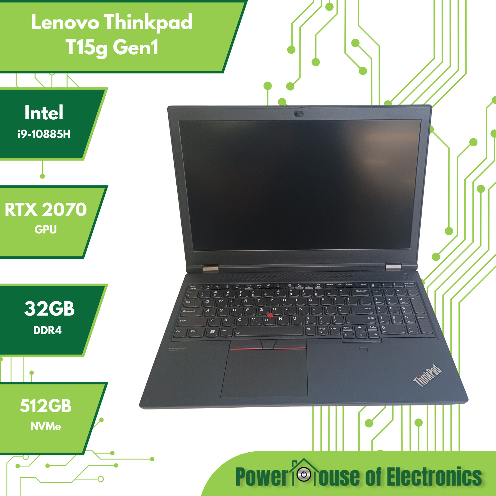 Lenovo ThinkPad T15g Gen 1 | i9-10885H | RTX 2070 GPU | 32GB RAM | 512GB NVMe Lenovo ThinkPad T15g Gen 1 | i9-10885H | RTX 2070 GPU | 32GB RAM | 512GB NVMe
