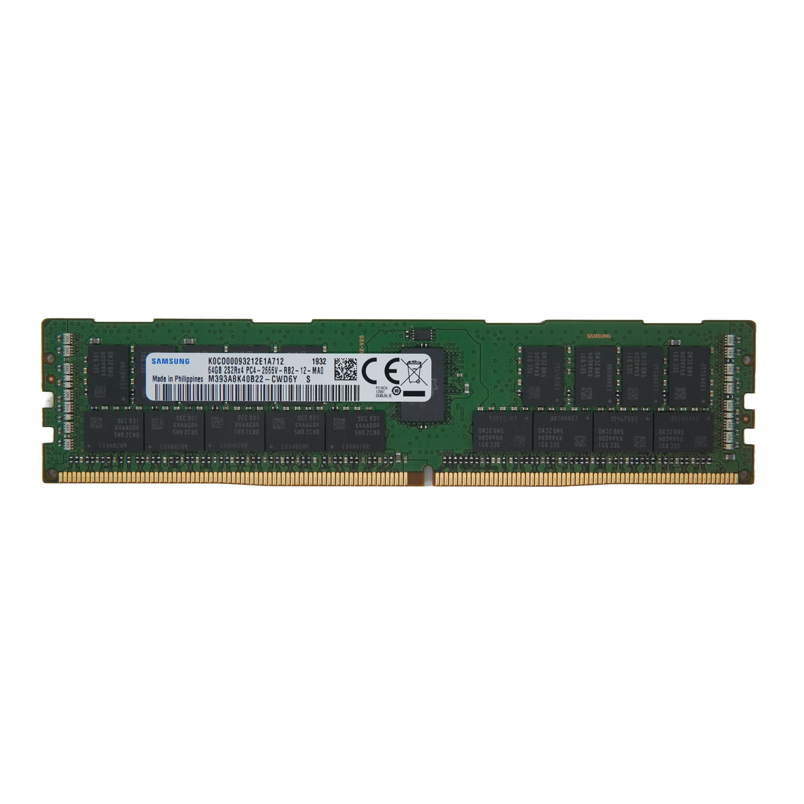 Samsung 64GB PC4-2666V-R DDR4 Registered ECC Server RAM
