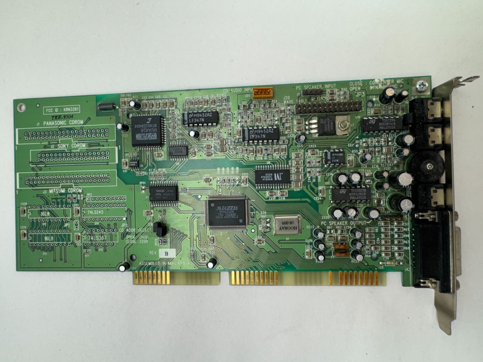 Vintage Media Vision Jazz 16 ISA Sound Card Yamaha OPL3 WaveTable TKE.9504 DOS Vintage Media Vision Jazz 16 ISA Sound Card Yamaha OPL3 WaveTable TKE.9504 DOS