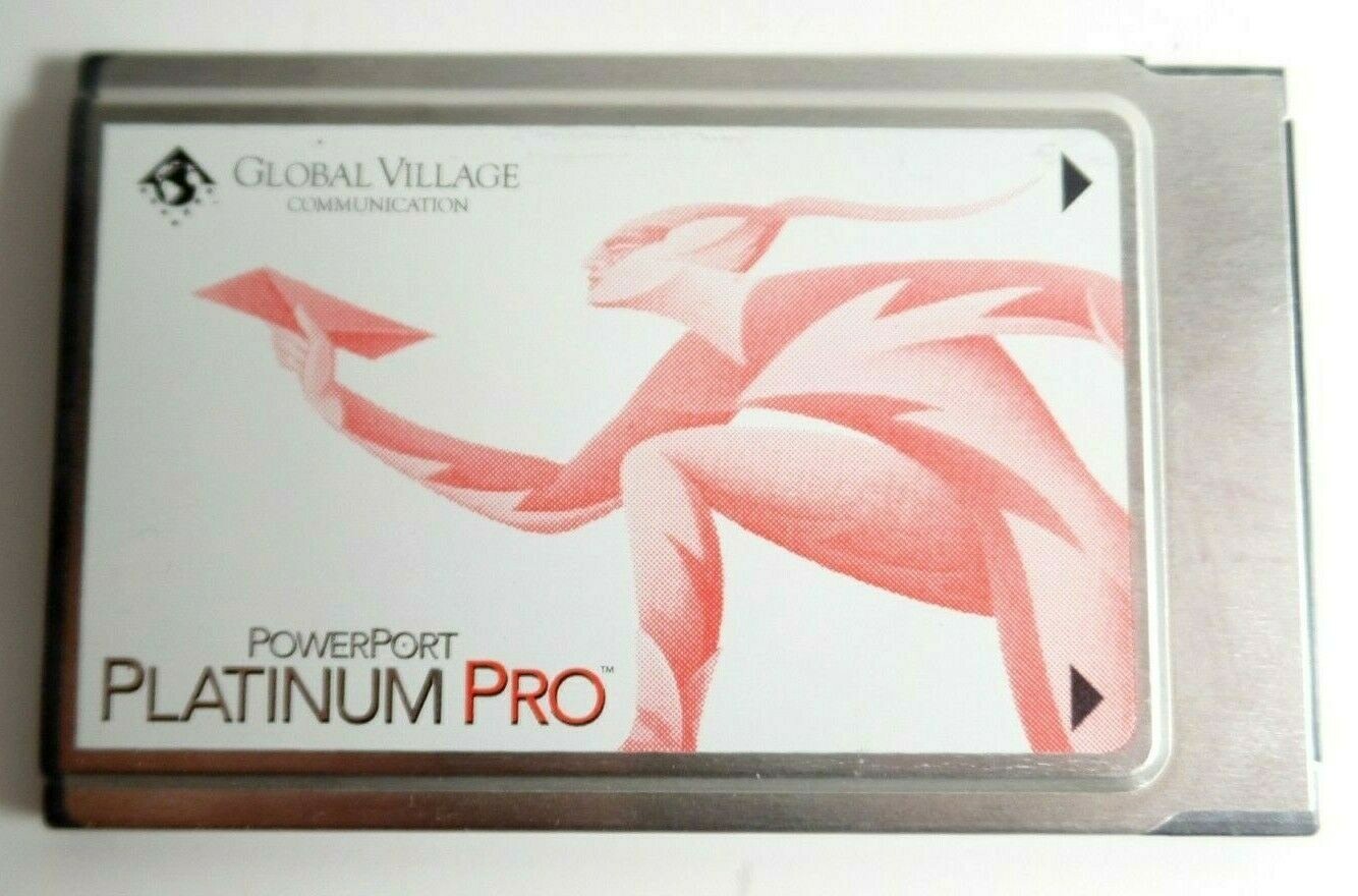 Powerport Platinum Pro FAX Modem Card Global Village Ethernet in Case Powerport Platinum Pro FAX Modem Card Global Village Ethernet in Case
