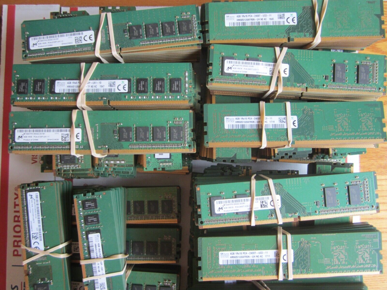 Lot of  10 x 4GB PC4-2400T (DDR4-19200) Major Brands Desktop Memory RAM