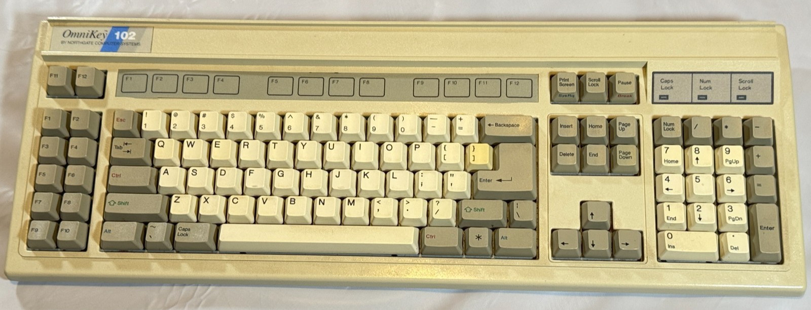 Vintage Northgate OmniKey 102 Mechanical Keyboard w Cable PC Untested