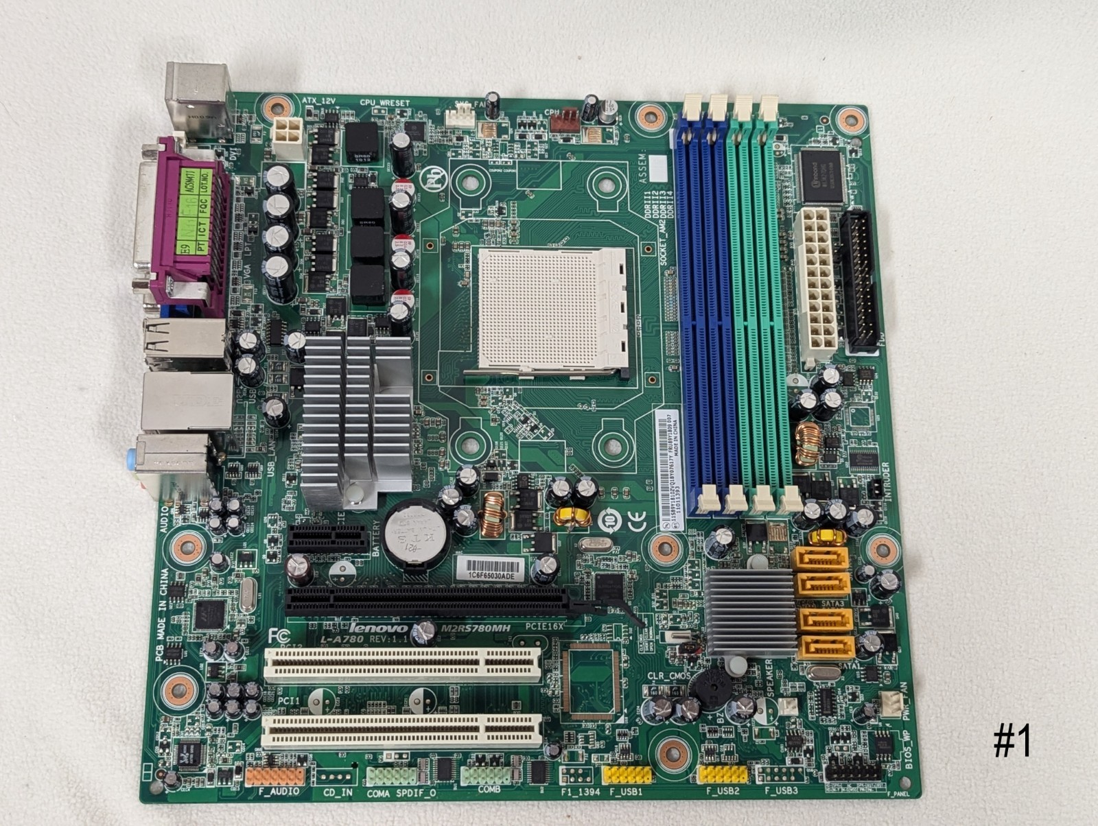 Vintage Motherboard Lenovo L-A780 Rev 1.1 M2RS780MH FRU 89Y1909 Socket PCI PCIE
