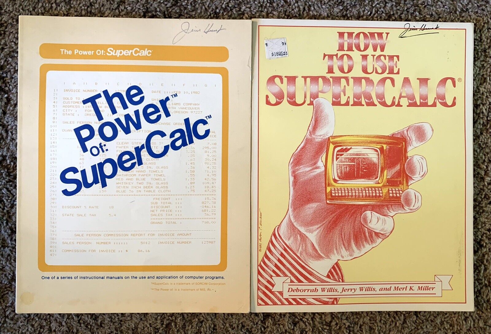 2 Vintage Manuals - The Power Of: SuperCalc and HOW TO USE SUPERCALC