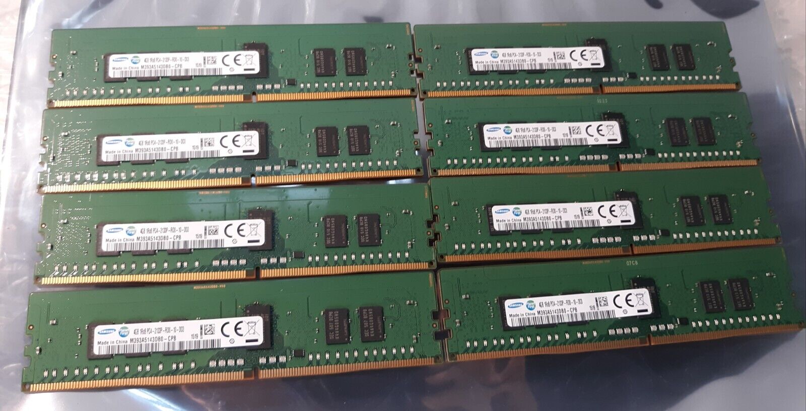 Lot of 8 Samsung 4GB 1Rx8 PC4-2133P M393A5143DB0 Server RAM *AS IS*