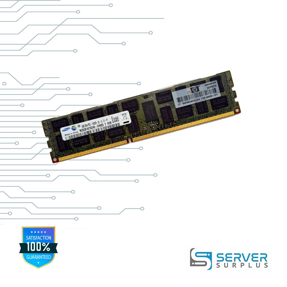HP 8GB DDR3-1333 PC3-10600 2Rx4 ECC REG RDIMM 500205-071 M393B1K70CH0-CH9 HP 8GB DDR3-1333 PC3-10600 2Rx4 ECC REG RDIMM 500205-071 M393B1K70CH0-CH9
