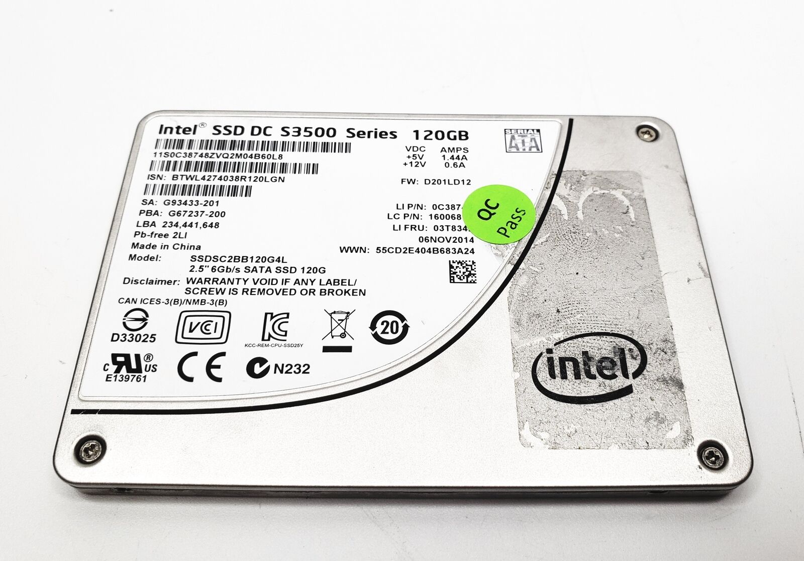 Intel SSD DC S3500 120GB SATA 6GB/s 2.5