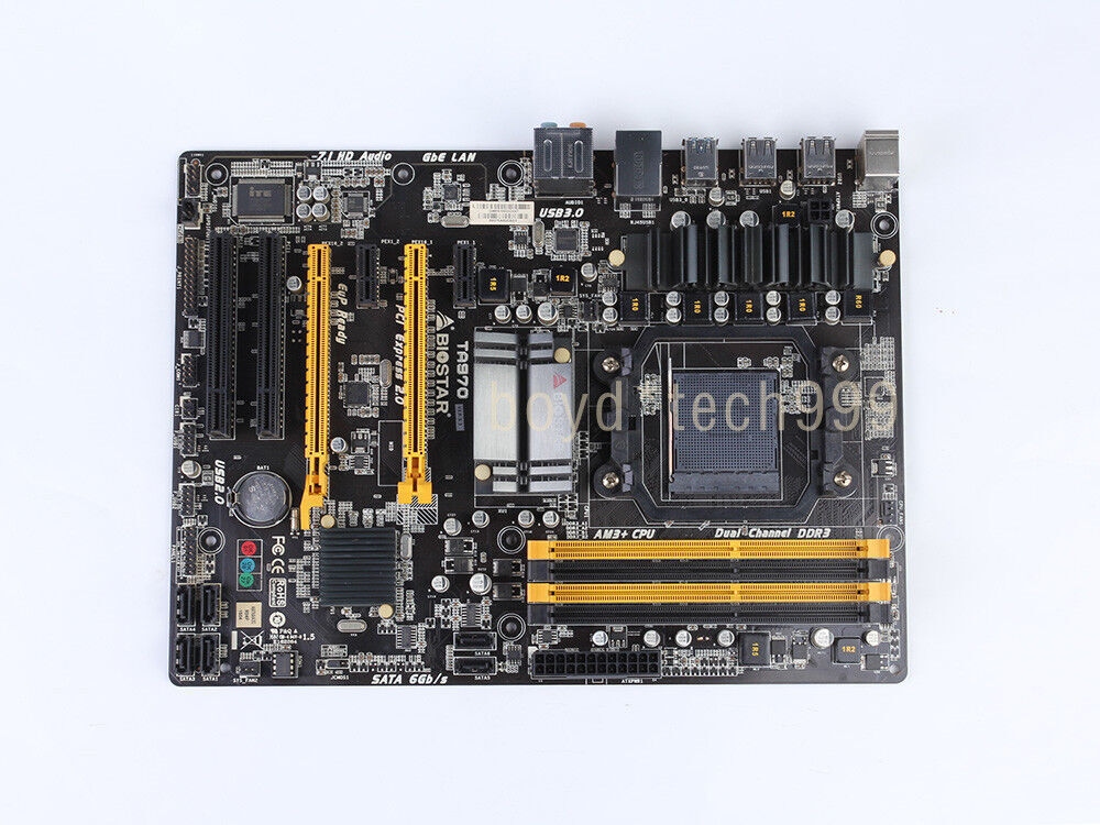 BIOSTAR TA970 Motherboard Socket AM3+ AMD 970 DDR3 ATX USB3.0 tested