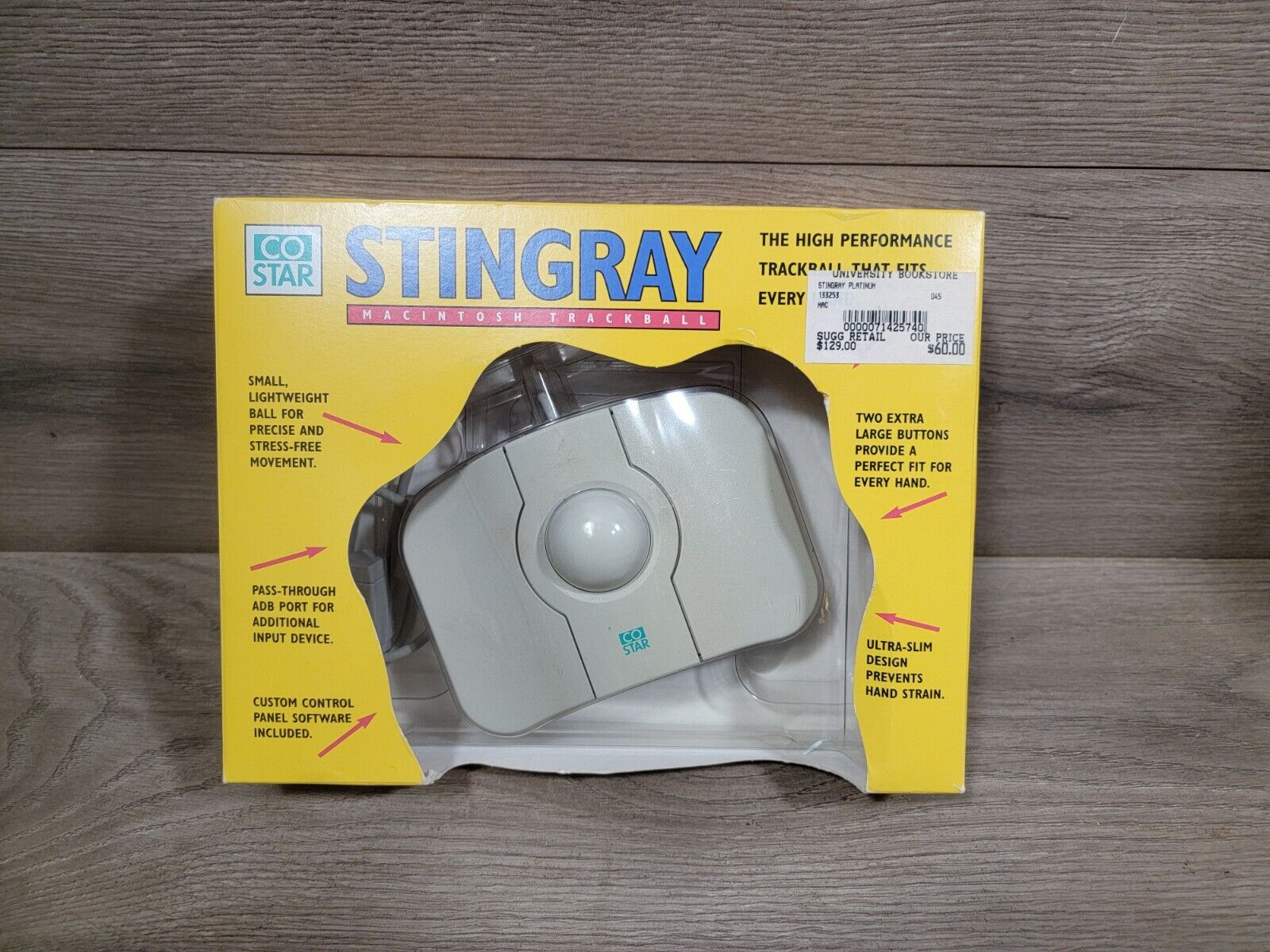 Stingray Trackball Mouse  for Vintage Macintosh W/ Original Box Tested