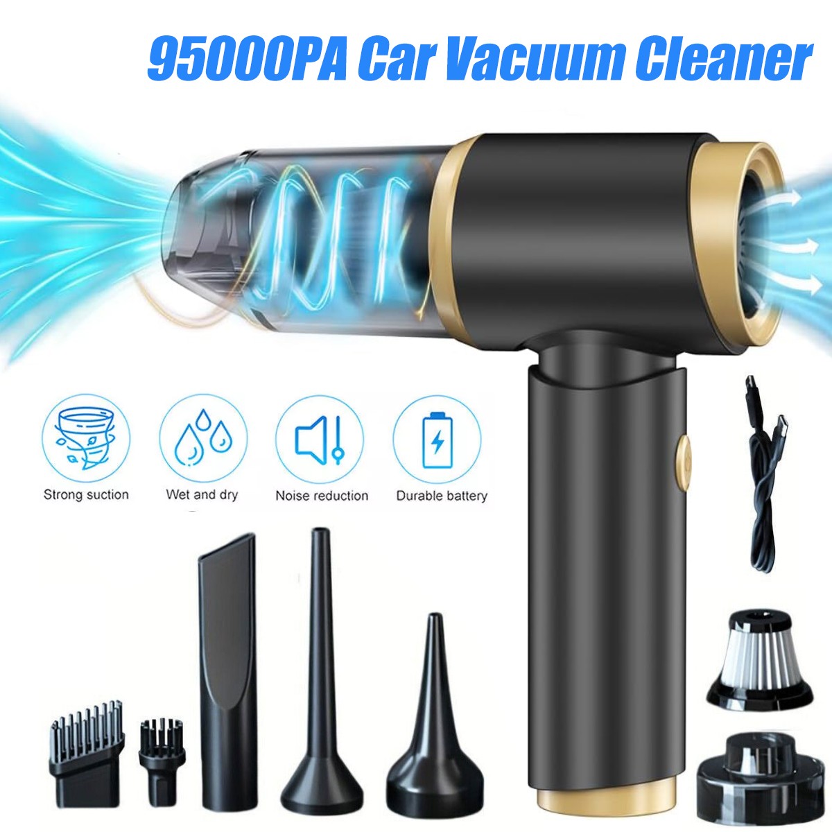 95000PA Wireless Car Vacuum Cleaner Air Blower Wireless Handheld Rechargeable US 95000PA Wireless Car Vacuum Cleaner Air Blower Wireless Handheld Rechargeable US